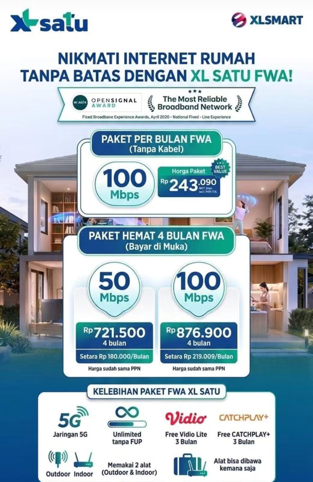 Promo XL SATU FWA - Nikmati Internet Rumah Tanpa Batas